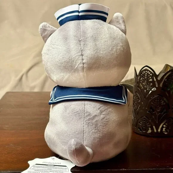 NWT Authentic Mofusand Sailor Meow Gray Tabby Kitten Plushie 11” - Picture 2 of 4